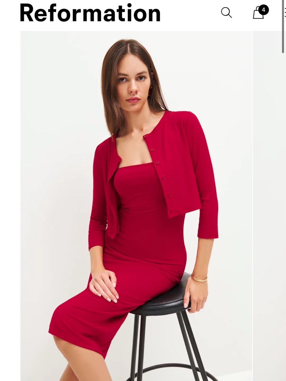 Reformation Galactic Knit Two Piece Cherry - Size M